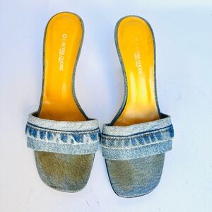 Denim Slide Heels - Blue